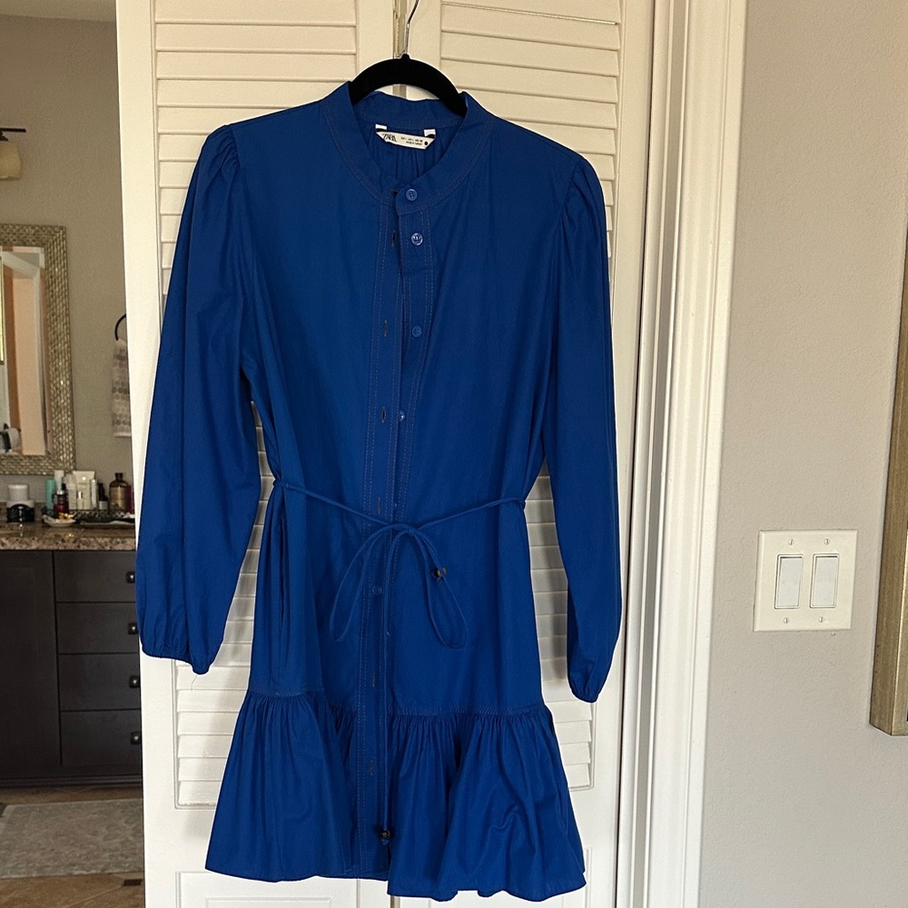 Zara Royal Blue Long Sleeve Dress